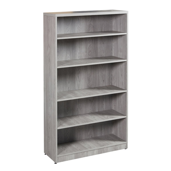Foundry Select Gray Oak Bookcase with Adjustable Shelving Wayfair